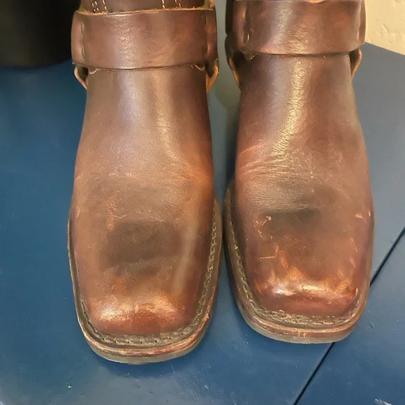 Frye Classic Harness Brown Leather Western Women’s Boots 6.5 Neoprene SoleTech - Picture 4 of 12